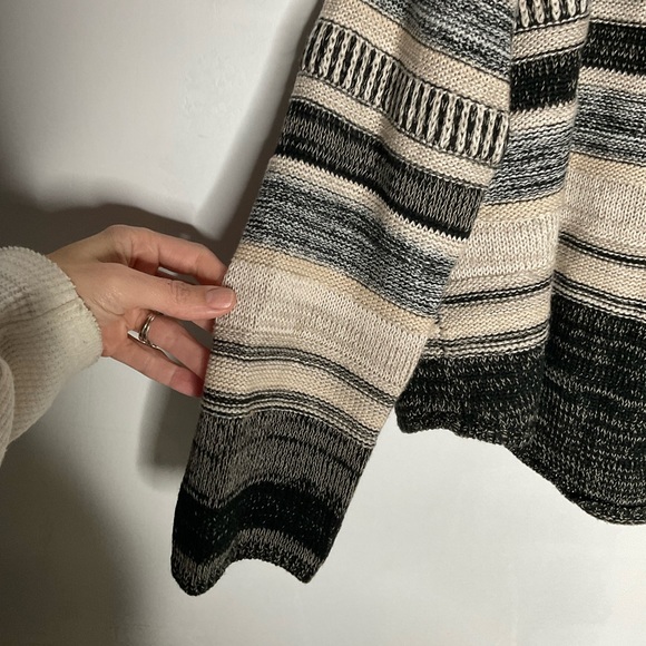 lovestitch Sweaters Lovestitch Baja Multi Stripe Knit Hoodie Ml Poshmark